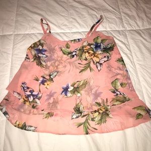 pink designed mesh cami